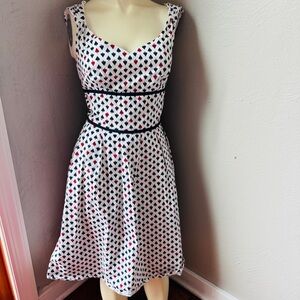 Eshakti cotton fit and flare dress with spade print size 10 sleeveless